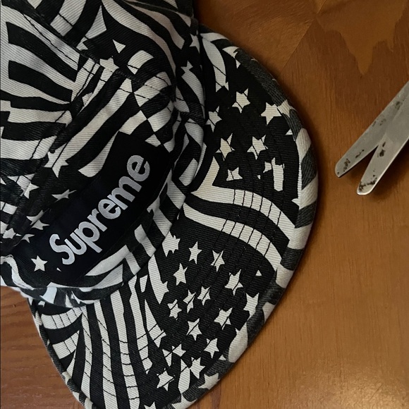 Supreme Hat Supreme Washed Chino Twill Camp Cap (SS20 stars stripes black white - Picture 9 of 10